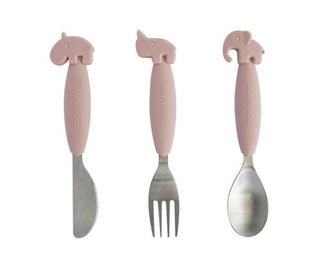 Done by Deer Easy-grip cutlery set Deer friends Rose