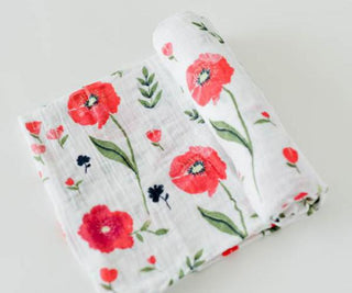 Little unicorn Cotton Swaddle Single - Summer Poppy