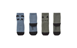 Liewood Nellie Anti Slip Socks 2-pack - Panda blue wave 19-21