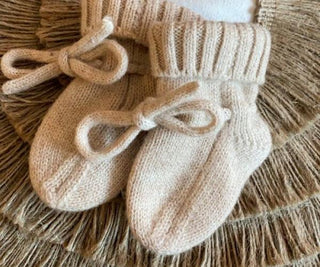 Petit Noé  Merino wol booties Sand