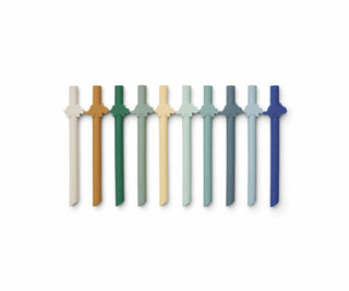 Liewood Badu straw 10-pack Dino/Surf blue multi mix