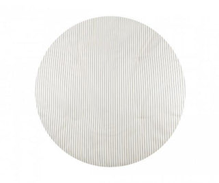 Nobodinoz  Fluffy round playmat • blue thin stripes natural