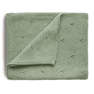 Mushie Blanket pointelle - sage melange