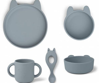 Liewood  Vivi silicone set - Rabbit sea blue