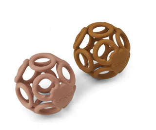 Liewood Jasmin teether ball - 2 pack - Dark rose/mustard mix