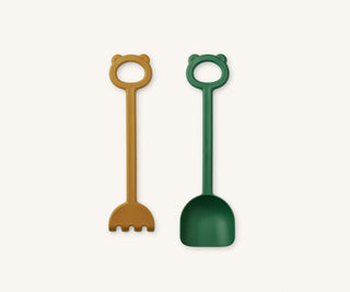 Liewood Hilda shovel & rake - Garden green Golden carame