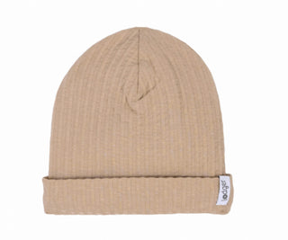 Lodger  Baby Beanie - Beige Seersucker