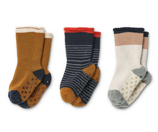 Liewood Eloy Baby Socks 3-Pack - 1573 Y/D Stripe Classic navy Sandy 17-18