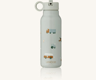 Liewood Falk Water Bottle 350 ml - Vehicles dove blue mix