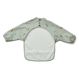 Liewood Merle Printed Cape Bib - Vehicles dove blue mix