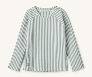 Liewood Noah Seersucker Longsleeve Swim Tee - Y D stripe: Sea blue white 86