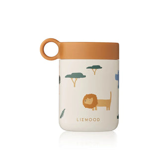 Liewood Kiani Printed Food Jar Safari sandy mix